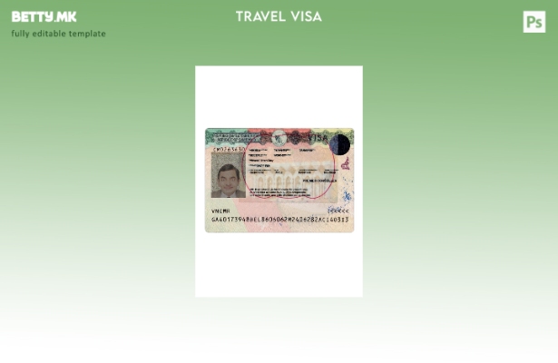 Шаблон за верзија на патничка виза за Камерун во модерен стил